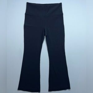 Athleta Elation Rib Crop Flare Pant Womens Size Large High Rise Stretch Black